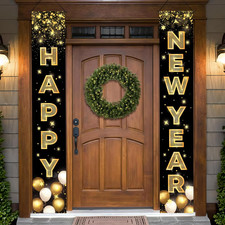 Xtralarge Happy New Year Banner 72x12 Inch Porch Sign NYE Party Decoration 2026