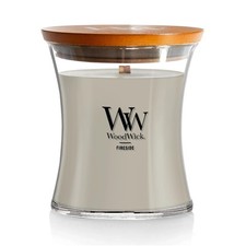 WoodWick Medium Hourglass Candle Fireside Scent Soy Blend Wood Wick Crackling