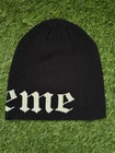 Bonnet en coton noir Supreme ancien logo imprimé anglais SS25 LIVRAISON GRATUITE
