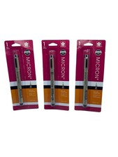 Sakura 30881 Pigma Micron Blister Card 08 Ink Pen, 0.50-mm, 08 Black 3-PACK