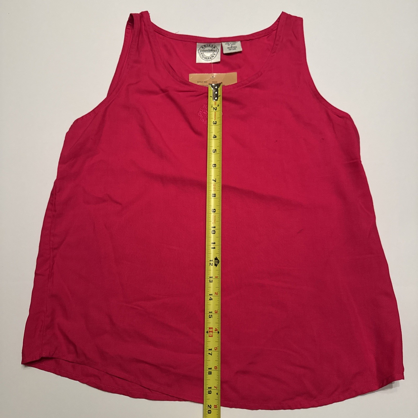 Erika Leisure Clothing Company Pink Rayon Tank Top Embroidered Medallion Size L image 6