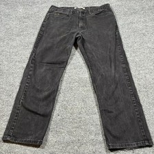 Vintage Lee Mens Jeans 38x30 Regular Fit Black Denim Straight Leg 100 Cotton
