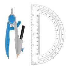 Compass and Protractor Set 2 Piece Math Tools