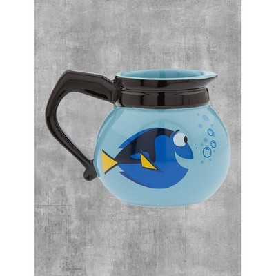 Disney 2016 Finding Dory Coffee Pot Mug 16oz Blue Ceramic Pixar Nemo Shaped Cup