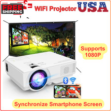 Projector With WiFi  Bluetooth, Upgrade Outdoor Projector Mini Projector Bundle