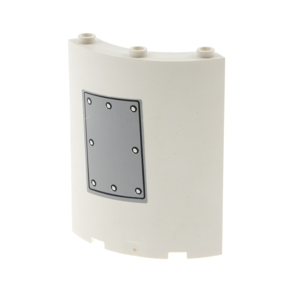 1x Lego Cylinder Quarter 4x4x6 White Wall Small Metal Plate 3831 30562pb008