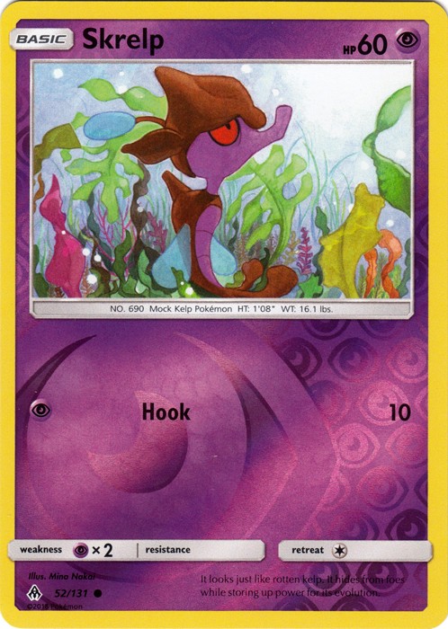Skrelp - 52/131 - Common - Reverse Holo (Lp) Forbidden Light - Psychic Pokémon
