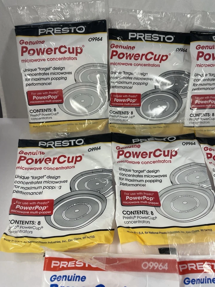 8 Packs Presto Genuine Power Cup Microwave POPCORN Popper Concentrators 64 Pcs - Image 2 of 4