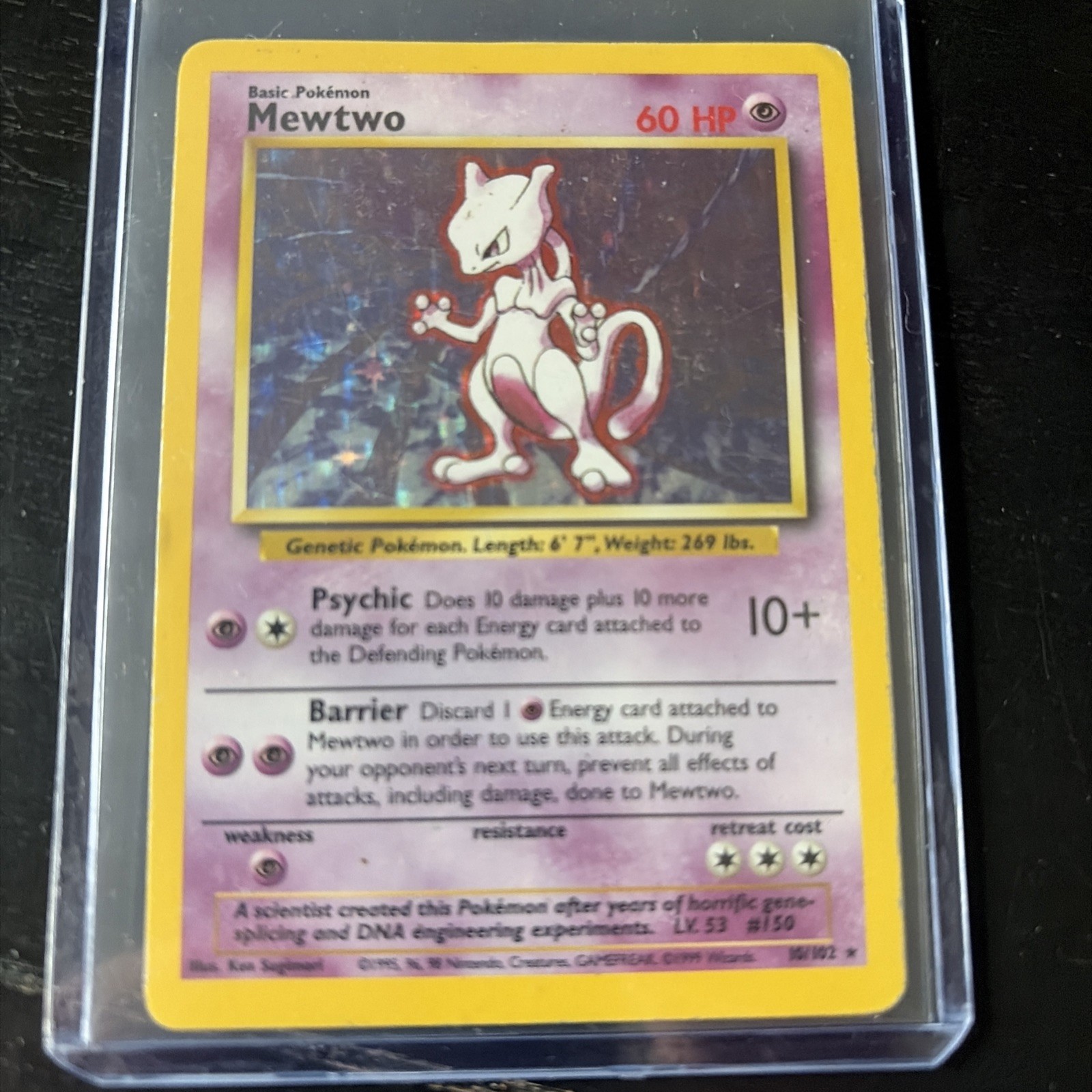 1999 Pokémon Mewtwo Holofoil #10 Rare Holo LP Vintage Base Set Unlimited