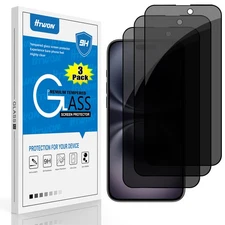FOR 3-Pack iPhone 16 6.1inch Silk Privacy Screen Tempered Glass Film （HD Clear）