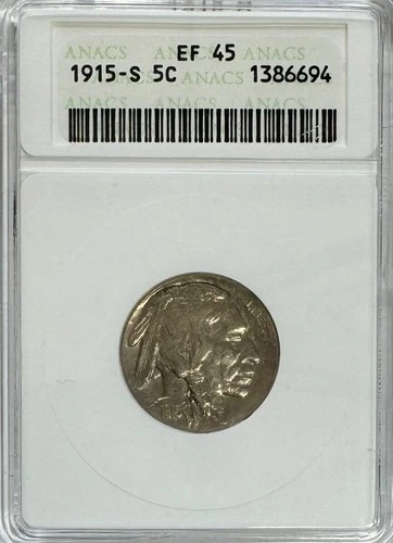 1915-S Buffalo Nickel, EF 45 ANACS, NR