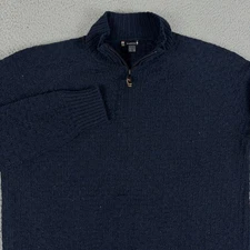 Smartwool Sweater Mens Large Navy Cozy Lodge Half Zip Merino Wool Outdoor 1/2