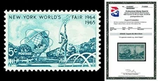 Scott 1244 1964 5c World's Fair Issue Mint Graded Superb 98 NH with PSE CERT