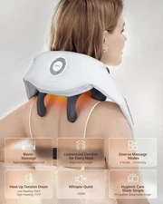 Shiatsu Neck and Back Massagers with Heat, 150 Mins Uses, 4 Modes & Adjustable