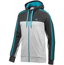 Image of Adidas Essentials Hoody Grey Blue Authentic Brand New