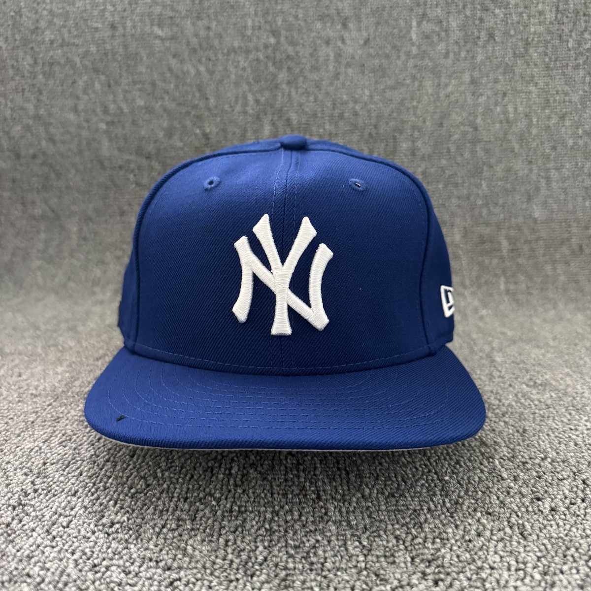 New Era New York Yankees MLB Blue Fitted Hat White Logo