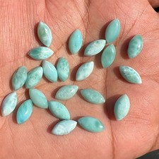 Natural Larimar Marquise 4x8 to 10x20 mm Cabochon Loose Gemstone Lot
