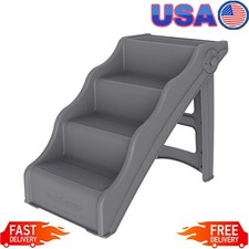 Folding Portable Dog Supplies Stairs W/ 4-Step Lightweight Ladder Non-Slip New