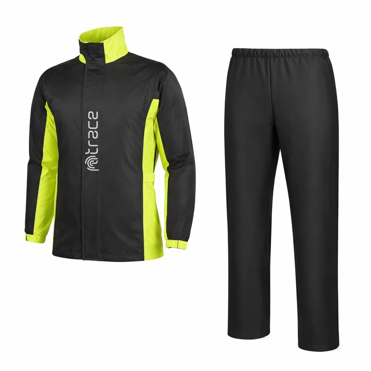 IRON JIA'S Tuta Impermeabile Moto Uomo Abbigliamento Giacca Impermeabile Moto Leggero Antivento Traspirante Moto Bici Alpinismo Nero L