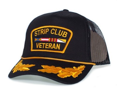 Strip Club Veteran - Funny Trucker Hat Adult One-Size Snap Closure Black