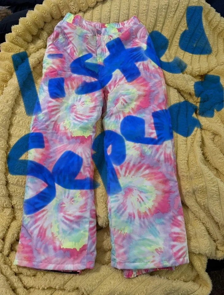 Guantes de nieve para niñas y niños, púrpura pastel tie-dye talla 10 Foto 4 de 4