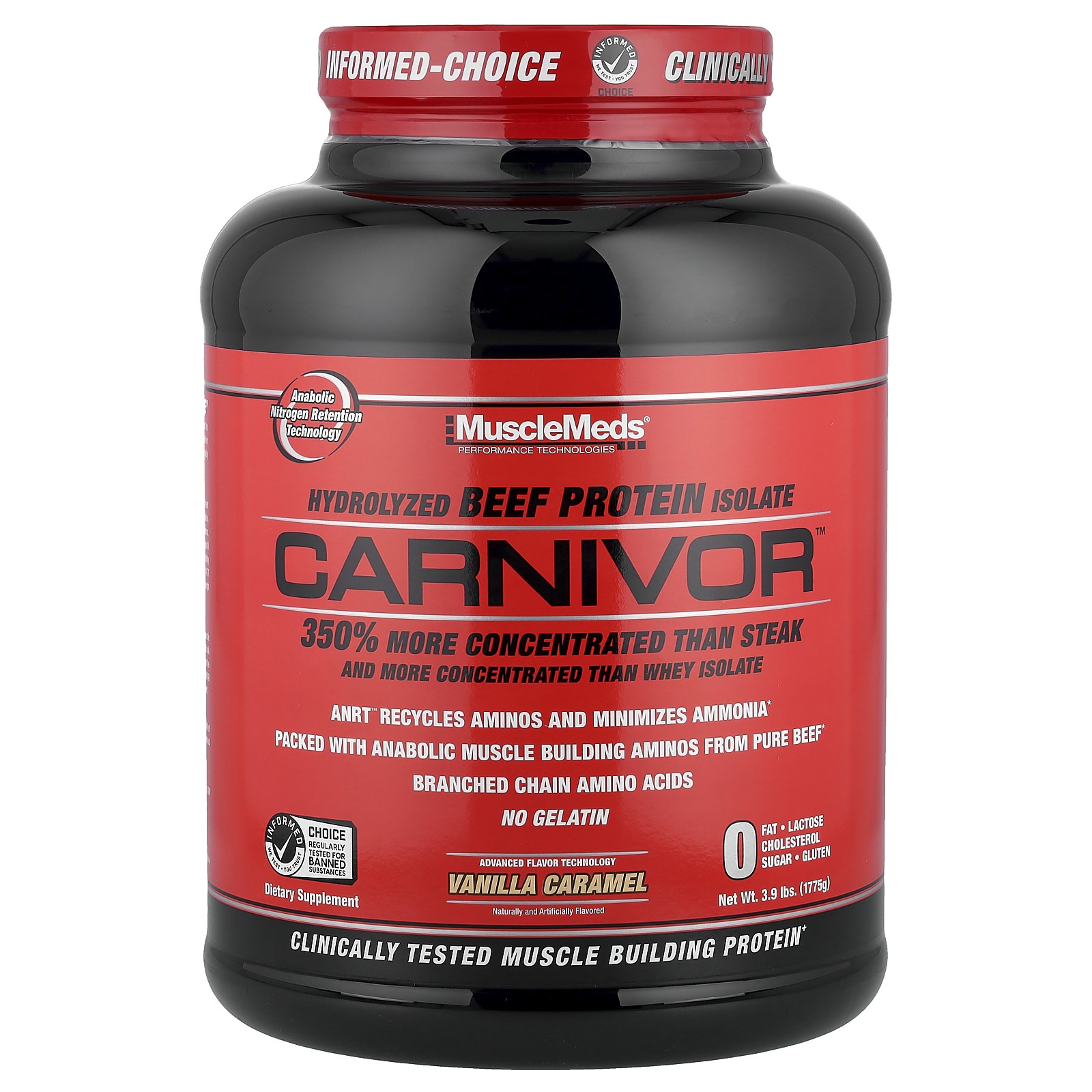 Carnivor гидролизованный изолят говяжьего белка ванильная карамель 39 фунта 1775 г 12090₽