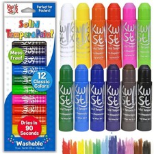 Kwik Stix Solid Tempera Paint Sticks, 12 12 Count Pack of 1 , Assorted
