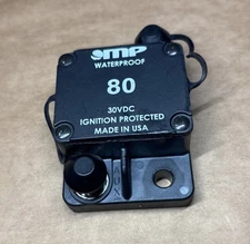 MP 80 Amp Circuit Breaker 30 VDC Ignition Protected Surface Mount Waterproof RV thumbnail 2