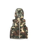 Zara Kids Camo Hooded Puffer Vest Size Boys 3/4