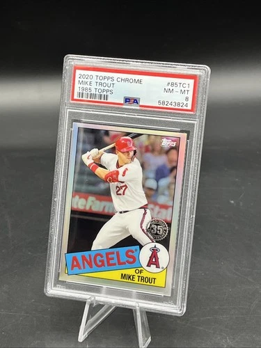 2020 Topps Chrome Mike Trout, #85TC-1, 1985 Topps Design PSA 8