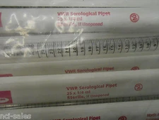PACK OF 45 VWR SEROLOGICAL PIPET 25 x 1/4ml STERILE 53283-710