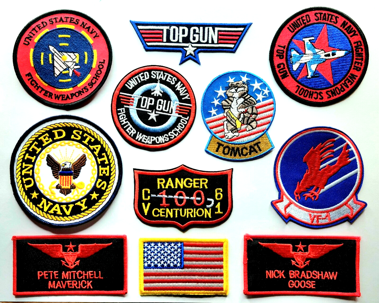 Top Gun Movie Wardrobe Jumpsuit Patch Set 10pcs Exact Spec