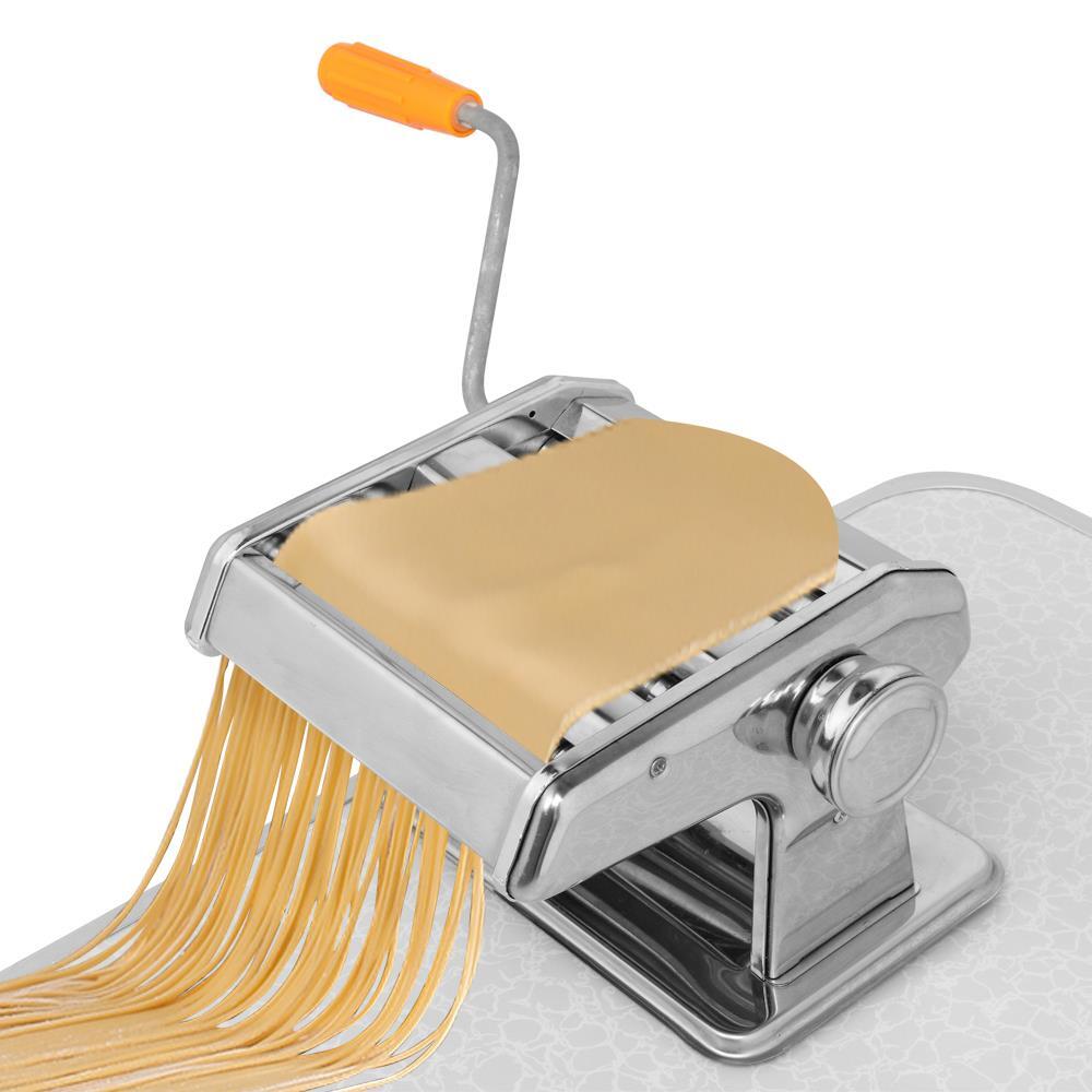 150mm 6-Inch Dual-Blade Pasta Maker Roller Machine for Spaghetti Noodles in Silver