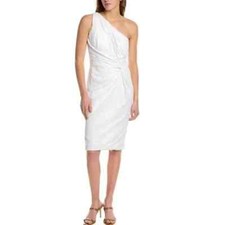 Rene Ruiz Dress One-Shoulder Cocktail/Party/Summer Women's Size 14 White Bridal