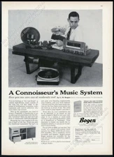 1953 Bogen hi fi stereo system tuner amp speaker turntable photo vintage ad