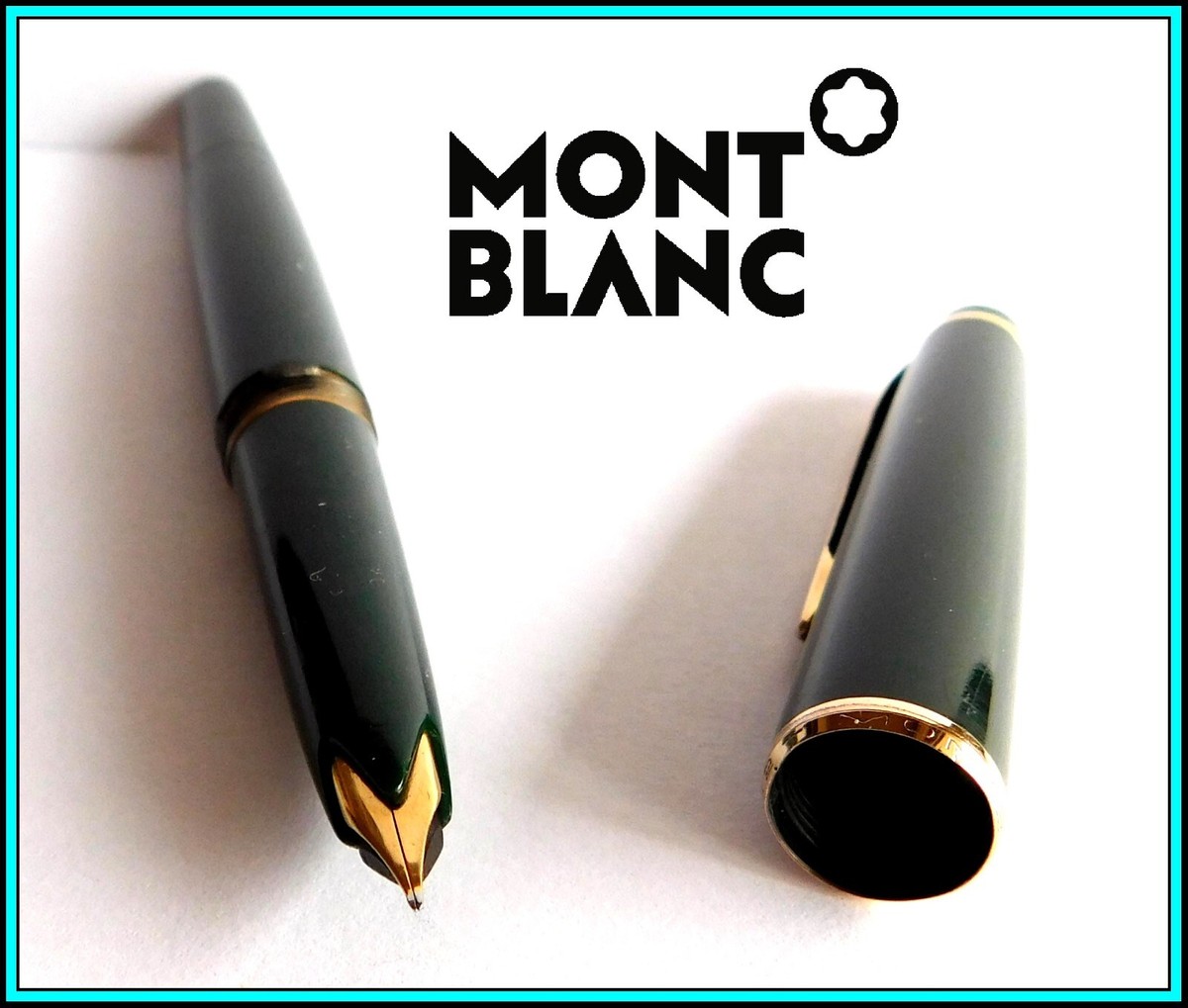 MONTBLANC No. 32 FOUNTAIN PEN Piston - Dark Green - 14k MONTBLANC No. 32 FOUNTAIN PEN Piston - Dark Green - 14k