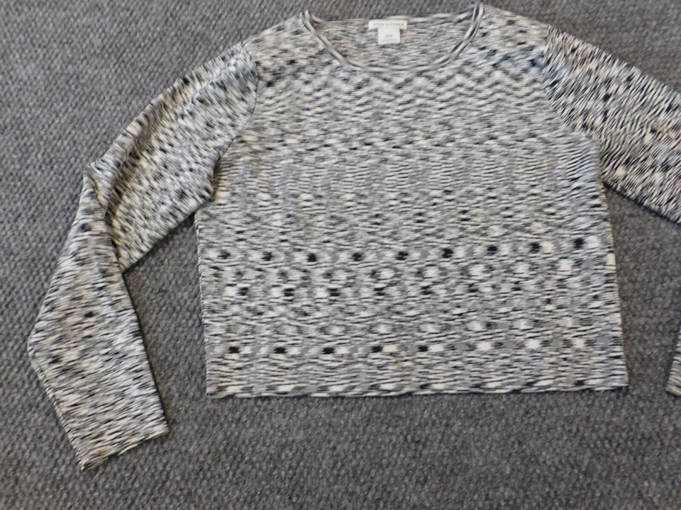 Club Monaco 女式衬衫中号灰色弹力上衣套头 — 第 3/4 张图片