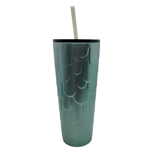 Vasos Starbucks 2022 escamas de sirena verde brillo texturizado ventilación 24 oz taza fría - Imagen 2 de 7