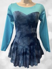 Figure Skating NEW Dress Adult Medium Ice Size M Skate Blue Ice Lace NWT Tie Dye