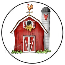 BARN FARMHOUSE ENVELOPE SEALS LABELS STICKERS PARTY FAVORS