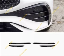 4PCS For 2024+ Benz CLE Coupe Gloss Black ABS Front Fog Light Stripe Cover Trim