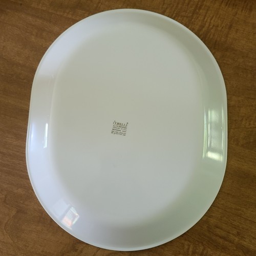 "Piatto Vintage Corelle by Corning Bianco con Fascia Verde 12""x10" - Foto 2 di 5