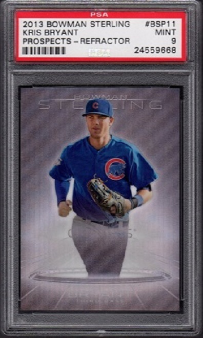 2013 Kris Bryant Bowman Sterling Prospects Refractor RC /199 Graded PSA 9 Mint