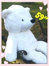 BIG HUGE PLUSH TEDDY BEAR 150CM BEST VALENTINES DAY GIFT WHITE CUDDLY SOFTEST
