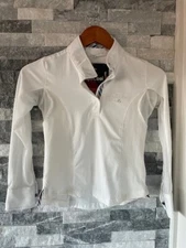 Kid's EQUINE COUTURE NWT Cara Long Sleeve Show Shirt-Color White-Size Small