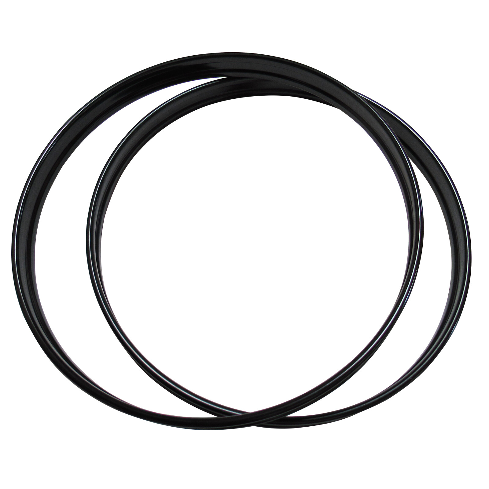 2 PCS 24" Bass Drum Hoops Metal Black Coated with Slot for Inlay (2PCS/PACK)