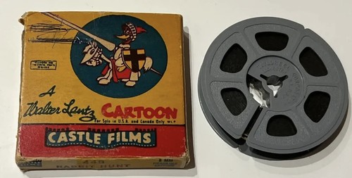 Castle Films Polowanie na króliki Walter Lantz Kreskówka 8mm Edycja nagłówkowa Vintage