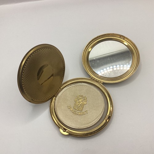 Vintage Jewelcrest Powder Compact with Mirror Gold Tone & Embroidery (C1)NS#8656 - Picture 3 of 6
