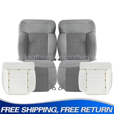 For 2004-2008 Ford F150 Driver / Passenger Cloth Seat Cover Flint Gray / Foam