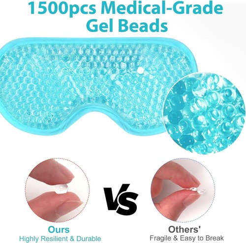 Gel Eye Mask 2 Pack Cooling Ice Sleeping for Puffy Face Eyes for Men & Wom - Picture 7 of 8